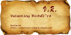 Valentiny Richárd névjegykártya